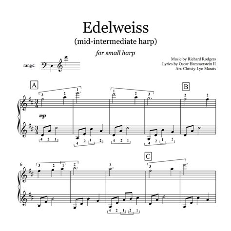 Edelweiss Sheet Music – Learning the Harp