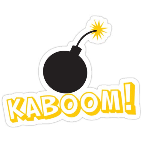 "KABOOM cartoon explosion noise with bomb" Stickers by jazzydevil ...