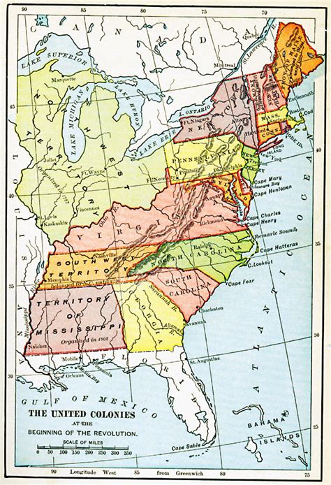 13 Colonies Physical Map