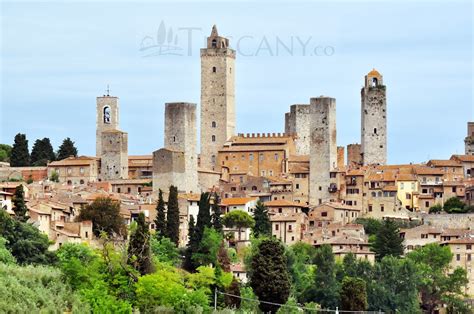 San Gimignano towers Tuscany - Torri di San Gimignano skyline, Italy