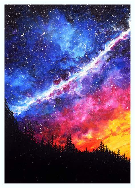 Galaxy Print Milky Way Painting Galaxy Art Starry Sky - Etsy Singapore