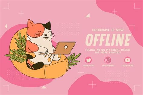 Premium Vector | Offline twitch banner kitten on the internet | Twitch streaming setup, Banner ...