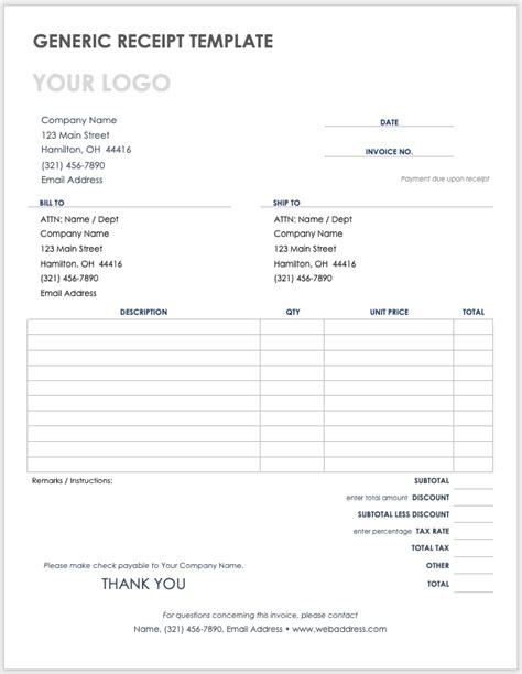 Download Free PDF Receipt Templates | Smartsheet (2022)