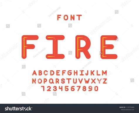 Fire Font Vector Alphabet Letters Numbers Stock Vector (Royalty Free ...