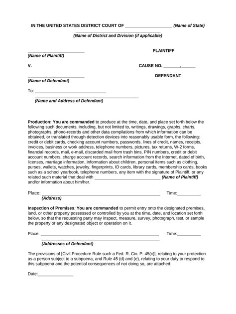 Subpoena template word: Fill out & sign online | DocHub