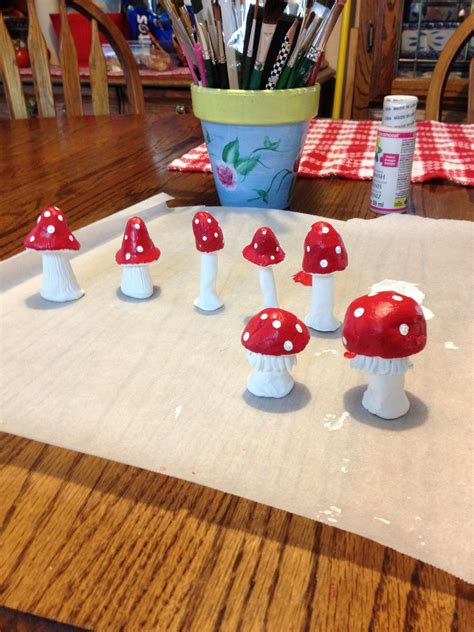 Air dry clay mushrooms | Clay crafts air dry, Clay crafts, Clay crafts for kids