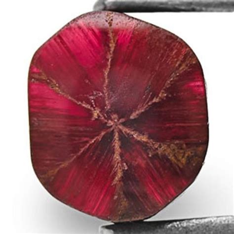 Burma Trapiche Ruby, 0.59 Carats, Deep Red Hexagonal