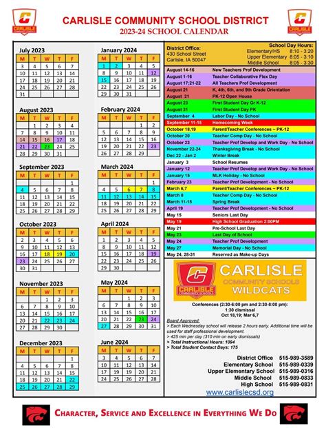 2024 2025 Carlisle Area School Calendar - Cesya Deborah