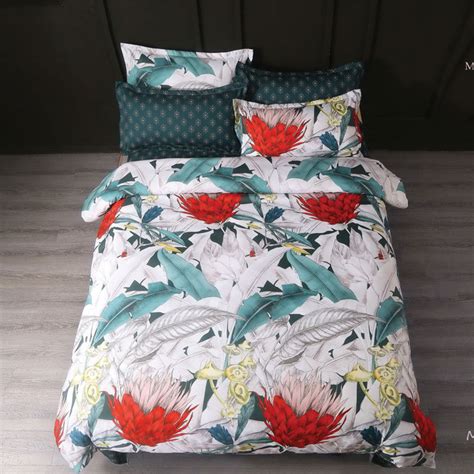 Lightweight Microfiber Duvet Cover Set Printed Floral Pattern Design