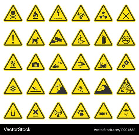 Hazard Warning Signs Caution Icons Royalty Free Vector Image | The Best Porn Website