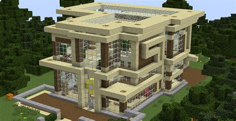 Modern Sandstone and Wood Villa Minecraft Map