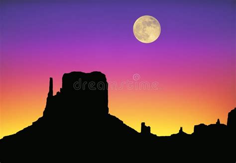 Monument Valley Moon Sunset Stock Photo - Image: 8188210