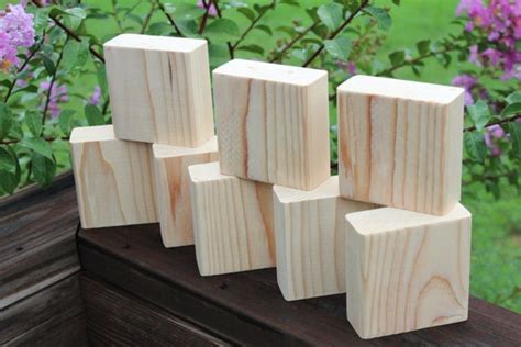 Unfinished 2x4 Wood Blocks DIY Craft Blocks Plain