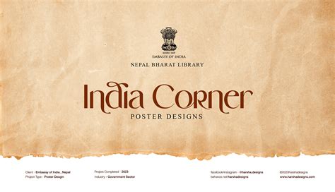 Indian Embassy ' India Corner ' Poster Design on Behance