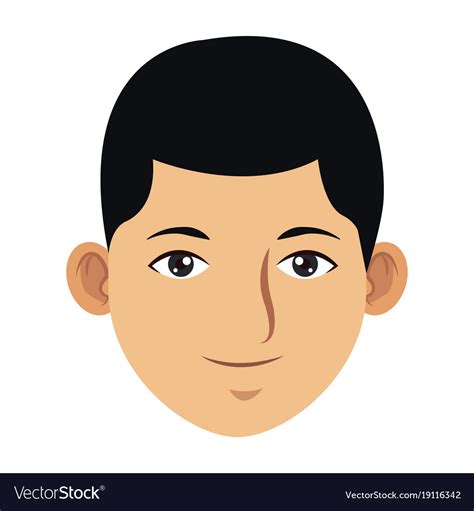 Young man face cartoon Royalty Free Vector Image