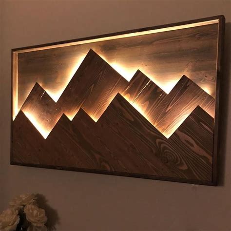 Mountain Wall Art Light Up - Etsy Italia | Wall lamps diy, Led wall art, Wall design