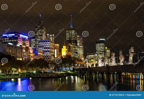 The City Night View of Melbourne Editorial Stock Photo - Image of ...