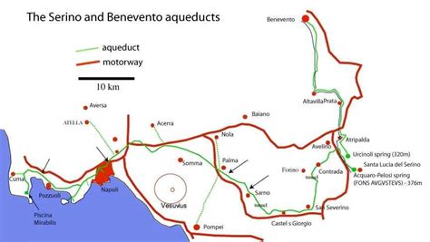 Roman aqueducts map - Map of Roman aqueducts (Lazio - Italy)