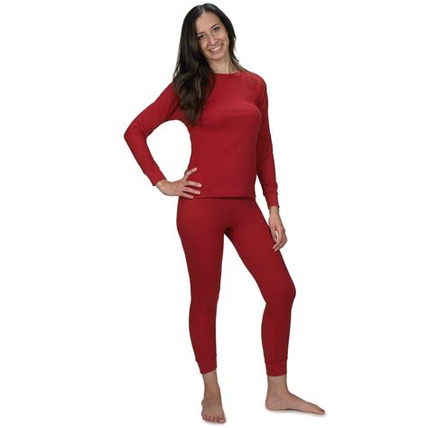 Women's Soft 100% Cotton Waffle Thermal Underwear Long Johns Sets (Red Small) - Walmart.com