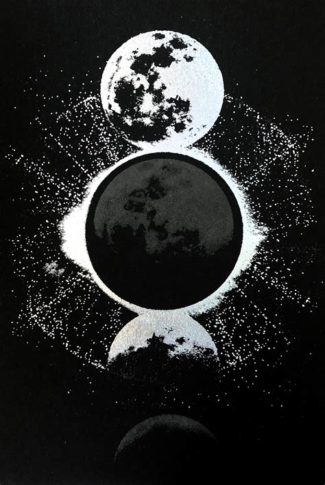 Moon Phases (Glow in the Dark) - Silkscreen One-Off Print — PHIOSUWAN