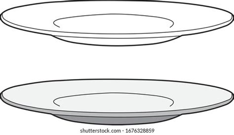 Plate Detail Vector Drawing General Household Stock Vector (Royalty Free) 1676328859 | Shutterstock