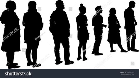 Full Length Silhouette People Standing Line Stock Vector (Royalty Free) 528722572 | Shutterstock