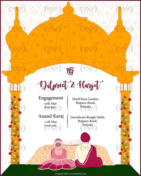 Sikh Wedding Invite | Anand Karaj Ceremony