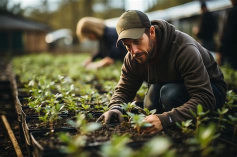 Premium AI Image | Volunteers Planting Trees In A Community Generative AI