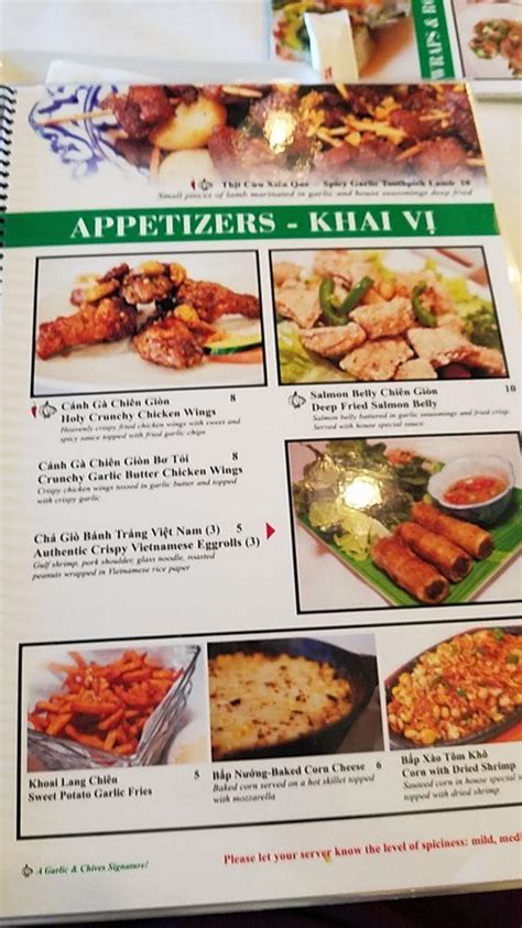 Menu at Garlic and Chives restaurant, Garden Grove