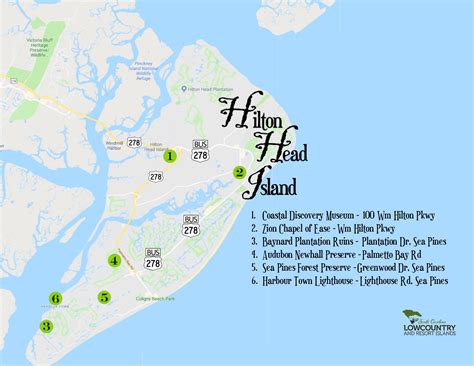 Hilton Head Beach Marker Map - Printable Maps Online