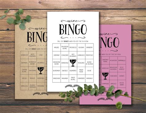 Wine BINGO Cards. Party Game. Instant Download Printable. Wine - Etsy