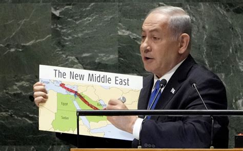 Netanyahu brandishes map of Israel that includes West Bank and Gaza at UN speech | The Times of ...