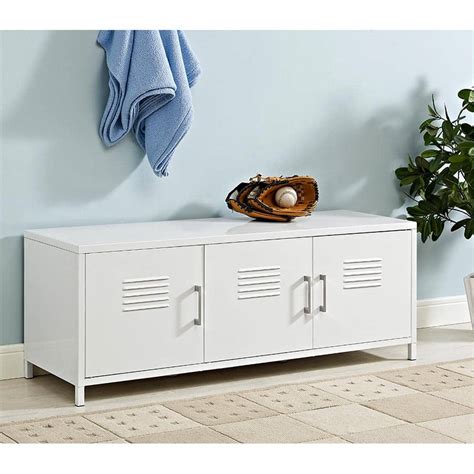 Walker Edison Furniture Company Locker Style 48 in. White Metal Storage ...