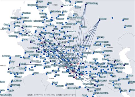 Aegean Airlines route map