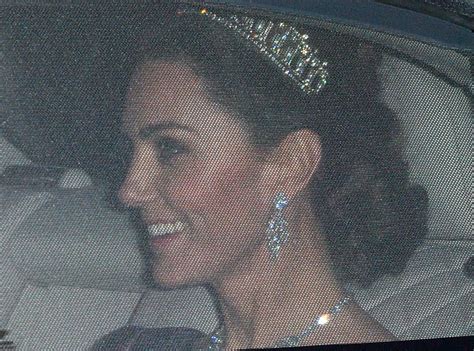 Kate Middleton Sparkles in Lover's Knot Tiara at Diplomatic Reception ...