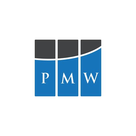 PMW letter logo design on WHITE background. PMW creative initials ...