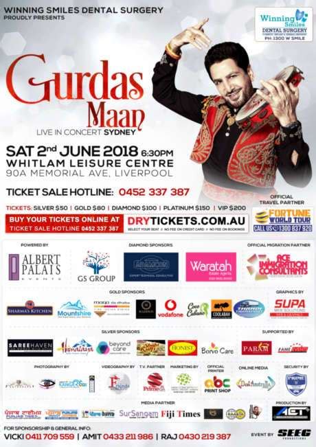 The Legendary Gurdas Maan Live In Concert Sydney 2018 - DryTickets.com.au