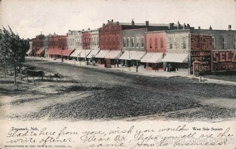 West Side Square Tecumseh, NE Postcard