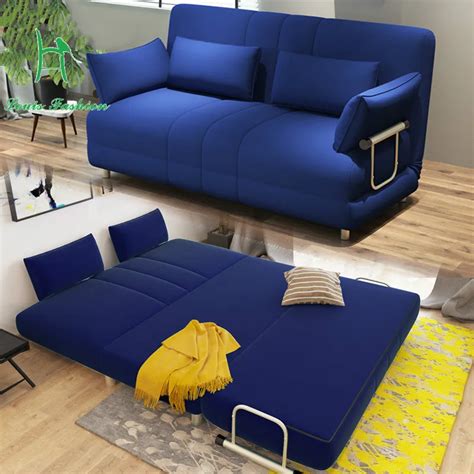 Louis Fashion Modern large sized apartment folding sofa bed 1.5 meters 1.2 simple double fabric ...