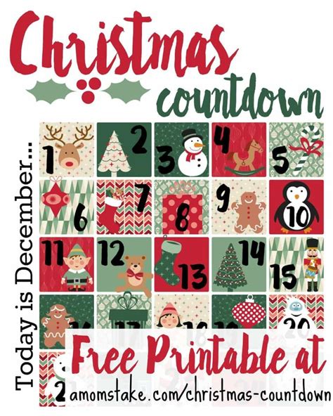 Christmas Countdown Printable - A Mom's Take