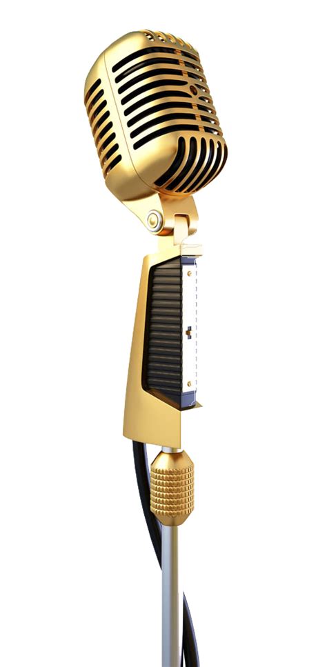 Gold Microphone PNG – Free Download