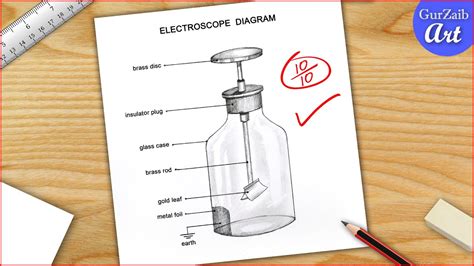 Electroscope Diagram drawing CBSE || easy way || Labeled Science ...