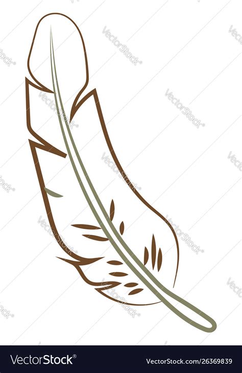 Feather drawing on white background Royalty Free Vector