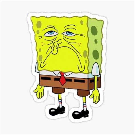 "Tired Spongebob" Sticker by Amaraluster | Redbubble