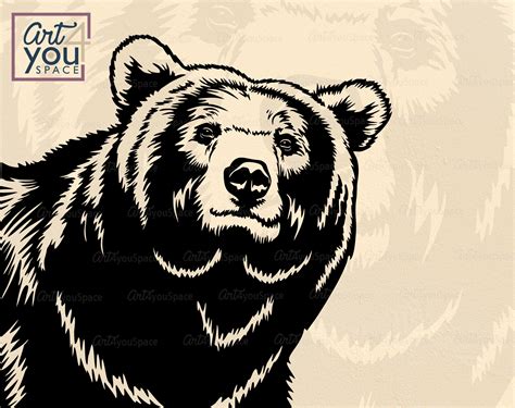 Drawing & Illustration Grizzly Bear Silhouette Svg Cricut Cut File ...