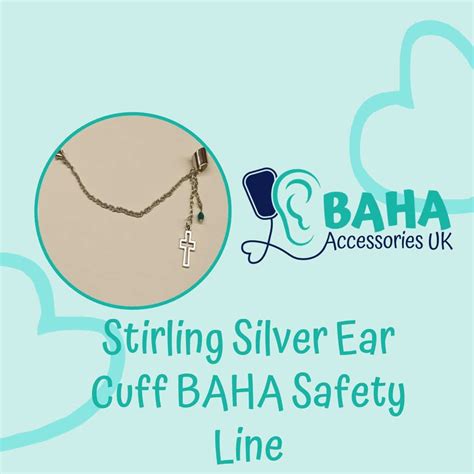 Stirling Silver Ear Cuff Safety Chain - BAHA Accessories UK