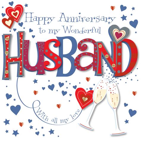 Wonderful Husband Happy Anniversary Greeting Card | Cards | Love Kates