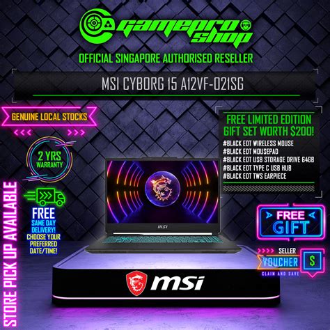 MSI Cyborg 15 A12VF-021SG Gaming Laptop i7-12650H / RTX 4060 / 15.6 ...