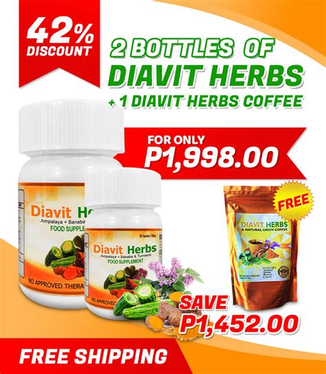 Diavit Herbs - 2 Bottles of Diavit Herbs Plus 1 FREE Diavit Coffee ...