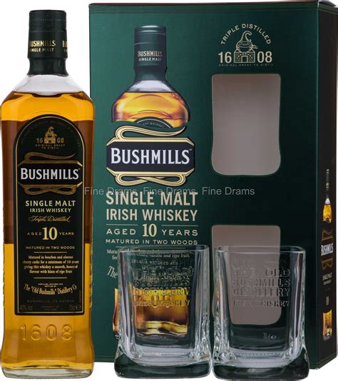 Bushmills 10 Year Old Whisky Gift Pack - 2 Glasses